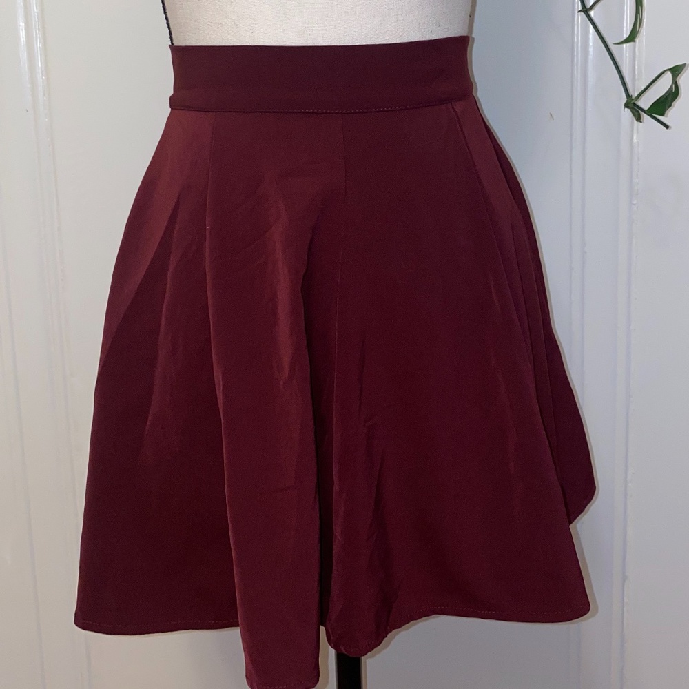 Brandy Melville Wine Colored Mini Skirt